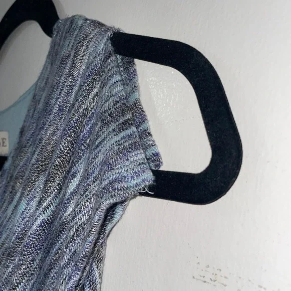 Knox Rose Blue Gray Striped Ruched Tunic Top XS - Picture 3 of 9